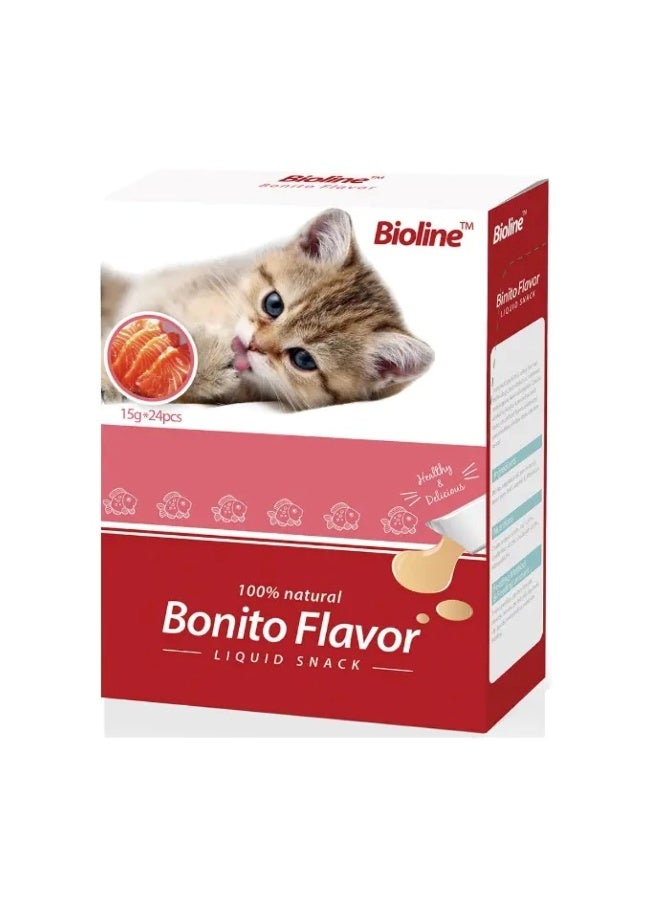 Cat Treats – Bonito Flavor – 15g × 24 Packs